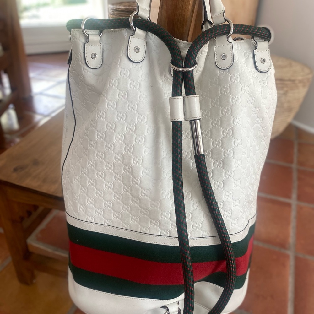 Gucci Riva Aquariva Yacht Bag with Red and Green Stripes - Picture 7 of 16